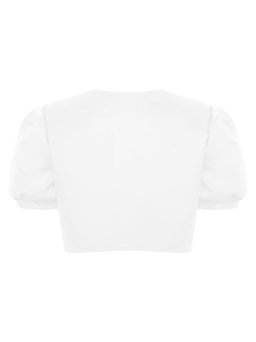 ACSUSS Kids Girls Lace Sparkly Bolero Shrug Short Sleeve First Communion Satin Wedding Flower Girl Dress Cardigan4