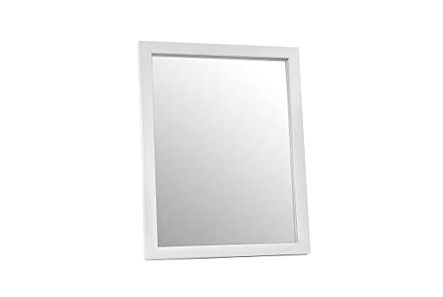  Gicos Specchio rettangolare da parete cornice in legno colore bianco 30 * 40 cm NOF-817960