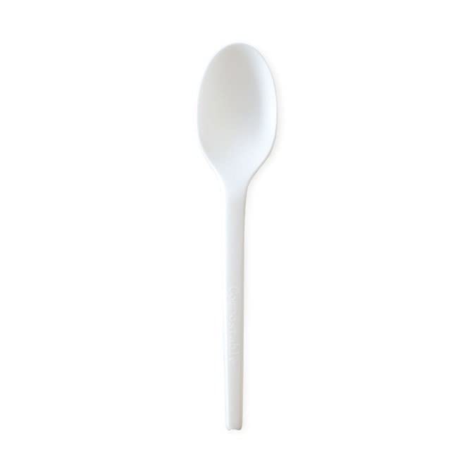 400 Cucchiai Bianchi Biodegradabili Compostabili fibra di zucchero monouso usa e getta cucchiaio bio bianco asporto catering bar ristoranti feste party
