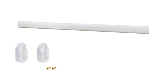 ALUSFERA Tringle à Vêtements Armoire Tube 100 cm – Barre Métallique Robuste avec Système de Montage Latéral - Tringle de Garde-Robe en Métal avec Support ALUSFERA Tringle à Vêtements Armoire Tube 100 cm – Barre Métallique Robuste avec Système de Montage Latéral - Tringle de Garde-Robe en Métal avec Support