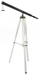 Vintage Nautical Antique Style British Harbour Master Collective Marine Floor Standing Telescope Black Antique with Tripod Stand