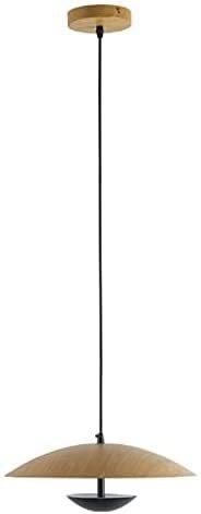 Suspension bois LED plafonnier fer forgé vintage luminaire suspendu E27 pour salle à manger 60cm