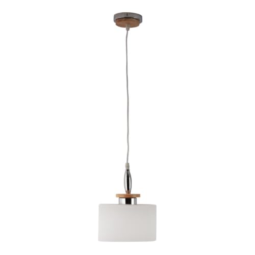 Image of ELIANTE by Jainsons Lights | Brown Hanging Light White Glass - S- - Included Bulb | White Glass Hanging Light | for Living Room, Bedroom, Hallway | E27 Holder | 3 Year Warranty