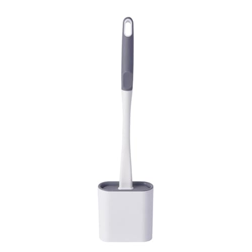 Silicona Escobillas y Portaescobillas de Inodoro, Cepillo y Soporte para WC, Gris