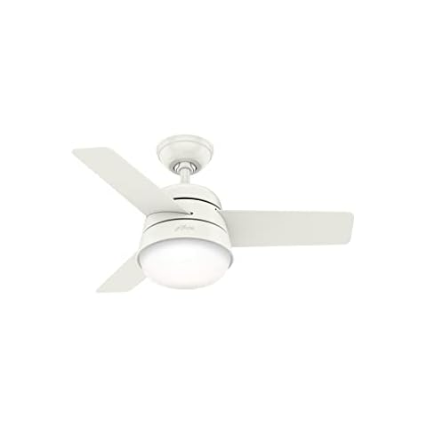 HUNTER FAN Finley, 36 inch, Indoor Ceiling Fan with Light and Handheld Remote, Fresh White Finish, 3 Reversible Blades Fresh White and Natural Wood, Ideal for Summer or Winter, Model 50644 Cover