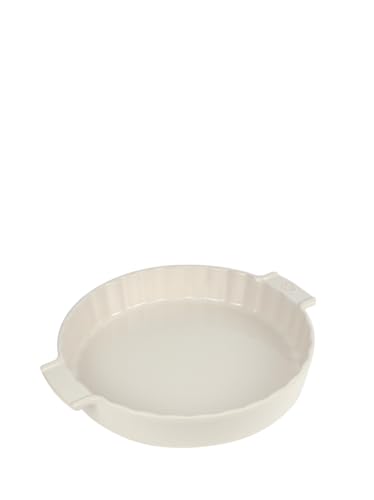 PEUGEOT - Runde Tarteform aus Keramik - 33 cm x 28 cm x 5,4 cm - Fassungsvermögen: 2,2 L - 10 Jahre Garantie - Ecru