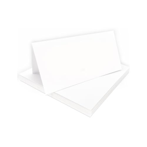 Tischkarten weiß blanko unbedruckt | 50, 100, 200 Stück Set | Tischkarten, Namensschilder, Platzkarten | für Hochzeit, Geburtstag uvm | selbst beschriften (50)