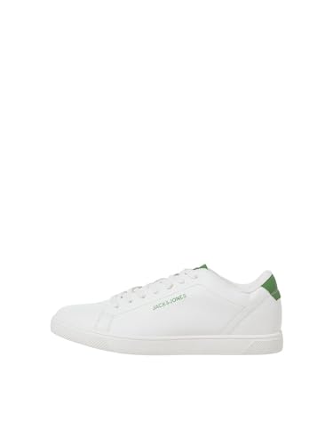 Jack & Jones Jfwboss Pu Sneaker Noos Zapatillas, Hombre, White Detail Medium Green, 41 EU