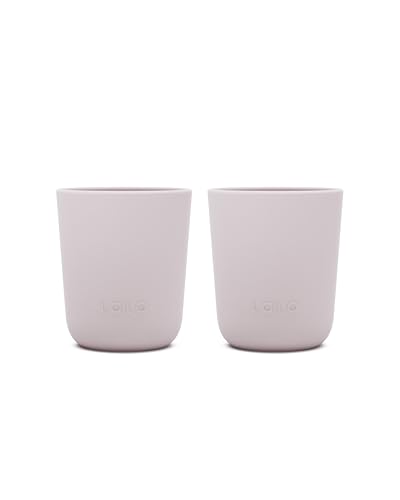 Lalo 2 Pack Silicone Cups with Rigid Core - Non-toxic Grade Silicone Cups for Kids and Toddlers Ages 12 Months+, BPA-Free, Dishwasher Safe