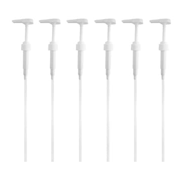 SalonTop – White Liter Syrup Pumps – Great for Coffee Syrups Like Torani, Davinci, Skinny 750 ml – 10 cc Output- 6 Pack