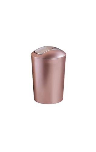 Caneca de basura con tapa basculante color rosa dorado