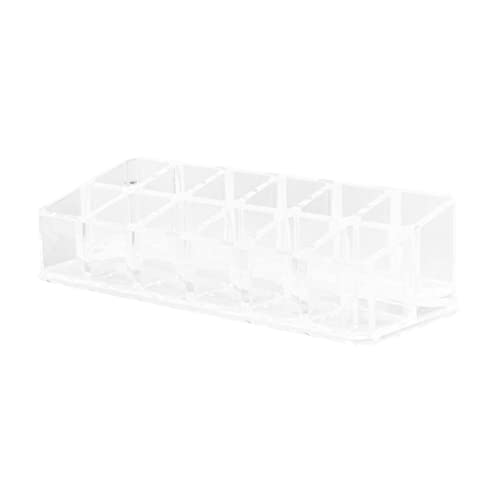 Clear Acrylic Lipstick Holder and Cosmetic Organizer - 12 Slots Makeup Storage Case