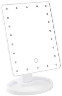 KolorFish LED Mirror Professional Touch Screen Makeup Vanity Mirror with 22 LED Lights for Beauty Dressing Table, 180 Rotating Adjustable (White)