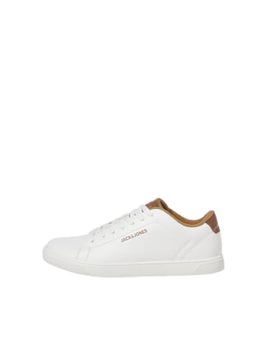 JACK & JONES Homme Jfwbosley PU Sneaker Noos Baskets, Blanc, 43 EU