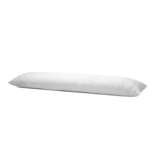 Bleu Calin Traversin Plat Memofill, Barrettes Mousse à Mémoire de Forme et Fibre Polyester, Maintien Optimal des Cervicales, Blanc - 90 x 40 cm