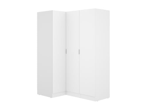 Vente-unique - Armario de Esquina 3 Puertas - Ancho 132 cm - Blanco - LISTOWEL