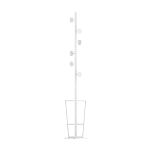 Elegante perchero moderno con 6 ganchos y base de mármol, elegante soporte para paraguas para almacenamiento de entrada y pasillo, ideal para abrigos, sombreros y ropa, decoración perfecta para el