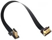 NFHK CYFPV Dual 90 Degree Right-Up Angled HDMI Type A Male to Male HDTV FPC Flat Cable for FPV HDTV Multicopter Aerial Photography 80CM