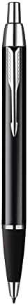 Parker IM Premium Metal Ballpoint Pen - Black Lacquer With Chrome Trim - Black Ink - Gift Boxed