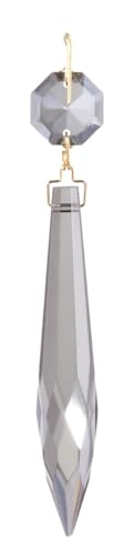 Image of B&P Lamp 3 Inch Smoke Finish U-Drop Lamp Crystal Chandelier Light Replacement Pendant Prism