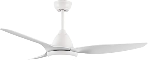 snsok Ventilatore da Soffitto con Luce LED 52' 3 Pale, 6 Velocità + 3 Temperature Luce, Motore DC Super Silenzioso, Timer con Telecomando, Funzione Inverso Estate/Inverno (white)