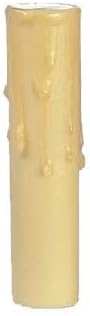 B&P Lamp® 6" Ht., Gold Beeswax Candle Cover, Candelabra Base