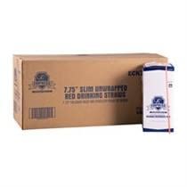 ECK775RD Empress Semi Slim Straw/Stirrer Unwrapped 7.75" Red, Boxed 10/500 cs