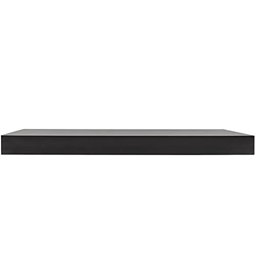 Étagère murale flottante 80 cm MDF noir 10 kg WOLTU