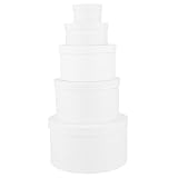 5 tailles pratiques disponibles : ces boîtes à chapeaux blanches sont disponibles en 12,5 x 12,5 x 6,2 cm, 14 x 14 x 7,5 cm, 16,5 x 16,5 x 9,5 cm, 19 x 19 x 11 cm et 23 x 23 x 12 cm.