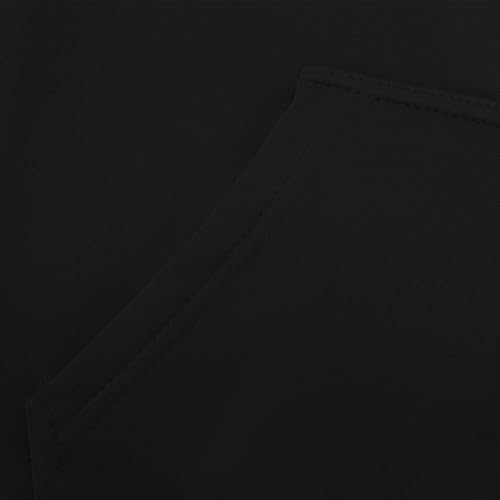 KOG Hoodie für Damen Baumwolle Hooded Sweatshirt Einfarbige Kapuzenpullover Warme Hoodies Teenager Mädchen Sweatshirt mit Kapuze Kleidung Fashion Frauen Warm Locker Schwarz XL