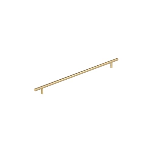 Image of Amerock 16-3 /8 inch Bar Pulls Champagne Bronze Drawer Pull | 16-3 /8 inch (416mm) Center-to-Center Mounting Distance and 19-1 /2 inch Overall Length, Durable Carbon Steel Cabinet Hardware