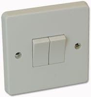 4172 10AX 2 Gang 2 Way SP Light Switch, White