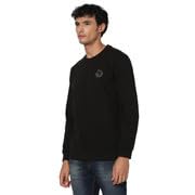 Spykar Men's Solid Round Neck Full Sleeves Sweatshirt Black