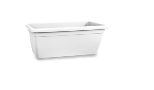 Generico FIORIERA ANTHEA VASO DA FIORI RETTANGOLARE CASSETTA PER FIORI VARIE MISURE E COLORI (50X30X30H, BIANCA)