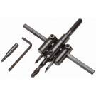 Carbide Tip Adjustable Circle Cutter with Plain Brad Point Drill, 4mm Hex Key Wrench, 1-1/4'' Drill Bit and 2 Cutting Blades