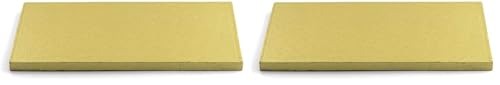 Decora, 0931376 Dessous de gâteau rigide rectangulaire, couleur or, en carton à double paroi, recouvert d'aluminium, résistant et robuste, idéal pour présenter des gâteaux, 40 x 30 x h 1,2 cm