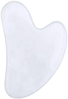 Cristal de piedra preciosa natural Gua Sha herramienta de raspado SPA herramienta de masaje (jade blanco)