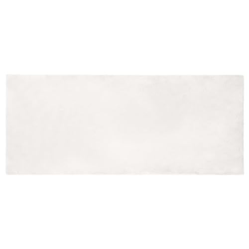 Gecheer Tappeto in pelliccia sintetica, poliestere premium, morbido come velluto, stile contemporaneo, bianco, per camere da letto e soggiorno