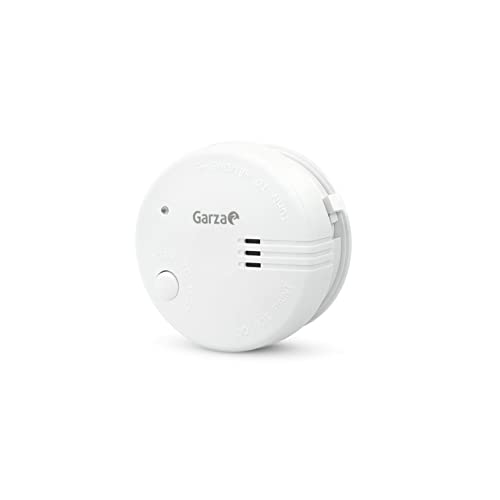 Garza - Detector de Humo Mini, Diseño Ultracompacto, Sensor Fotoeléctrico, Alarma 85dB, Batería 9V Incluida, Instalación sin Cables, Indicador LED y Botón Test