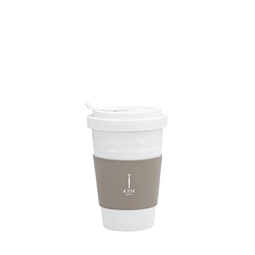 Kurland Leather Cuff for To-Go Mugs Porcelain by KPM Berlin, Coffee Mug to Go, Tea to Go - Image 3