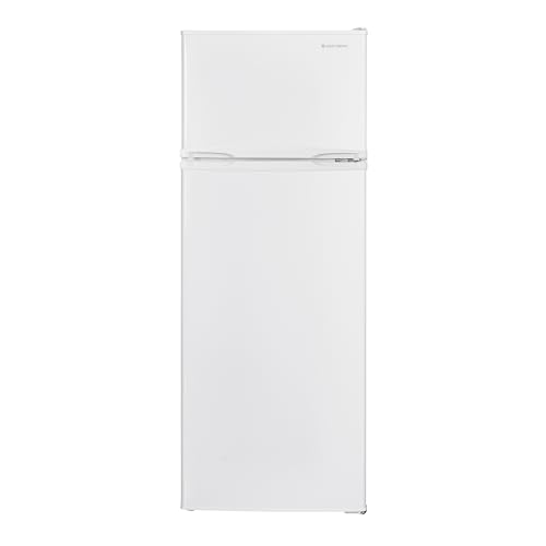 Image of West Bend Apartment Refrigerator Freestanding Reversible Dual Doors Full Fridge with Freezer, Full-Range Temperature Control with Adjustable and Removable Door Bins and Shelves, 7.5-Cu.Ft, White