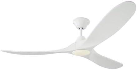 Monte Carlo 3MAVR60RZWD Maverick Modern Energy Star 60" Ceiling Fan with LED Light and Hand Remote Control, 3 Balsa Wood Blades, Matte White