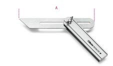 Beta 1672A Mitre Square, Adjustable, Sliding Blade, Aluminum Base, Chrome-plated Steel Blades, 200mm