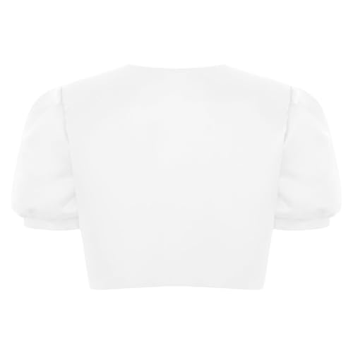 renvena Kids Flower Girls Elegant Satin Bolero Sparkle Cardigan Shrug Long/Short Sleeve Open Front Dressy Top2