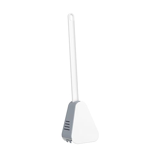 OUNONA Cepillo de Limpieza para Baño con Soporte Cepillo de Inodoro de Mango y Diseño Ergonómico Limpieza Sin Esquinas Muertas para WC y Baños Color Blanco Lunar