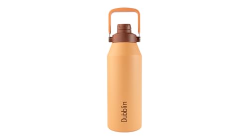 Image of Dubblin Drum Water Bottle 1400 ML | Double Wall Vacuum Insulated Stainless Steel Bottle | Keeps Water Hot & Cold | No Sweat | Leak Proof | BPA Free (Yellow)