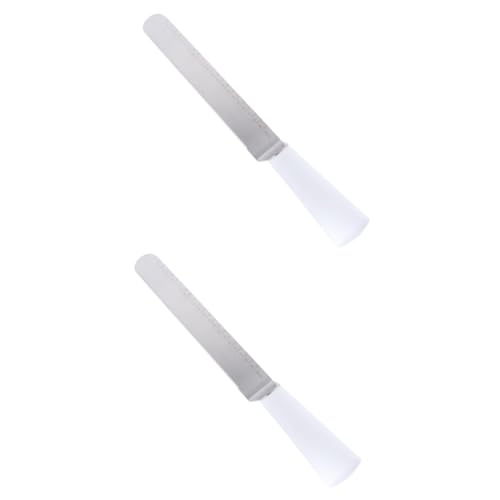 TOPPERFUN 2 Piezas raspador de torta pala para glaseado de pastel manteca espátula de crema espátula para crema de hielo y más suave pastel con escala