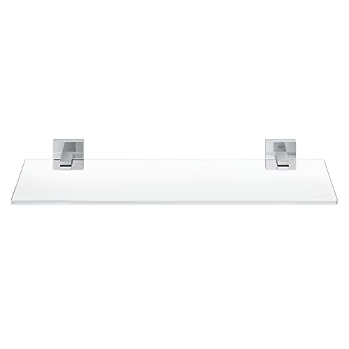 GROHE Start Cube Glass Shelf with Chrome Holders (Glass and Metal, Wall Mounted, Concealed Fastening - Image 3