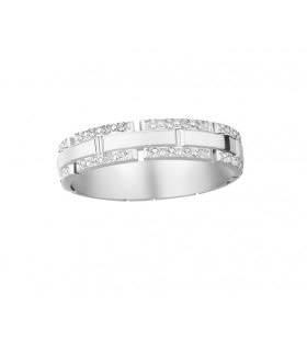 Alliance en or blanc 9 carats LALY 4,5 mm de large anneau de mariage prestige taille 49