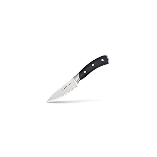 DURA LIVING 3.5-Inch Paring Knife – Ultra-Sharp German High Carbon Stainless Steel, Full Tang, Ergonomic Handle, Multipurpose Kitchen Knife for Chopping, Slicing, and Dicing, Black